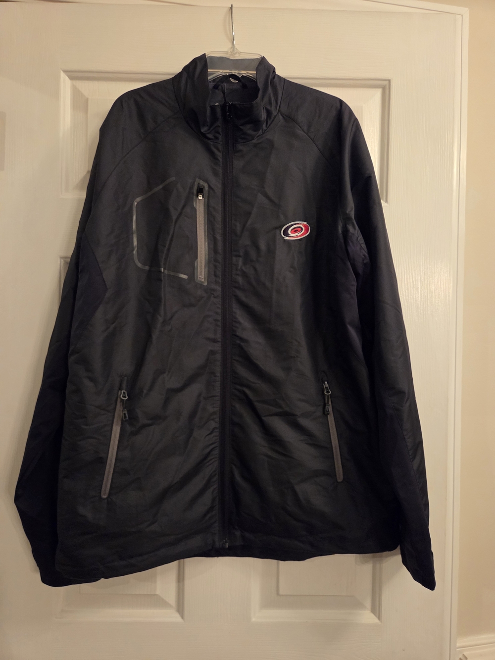 Sunice Black Windbreaker Jacket with Carolina Hurricanes Logo
